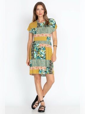 Johnny Was PAISLEY BLOCK RELAXED T‑SHIRT DRESS